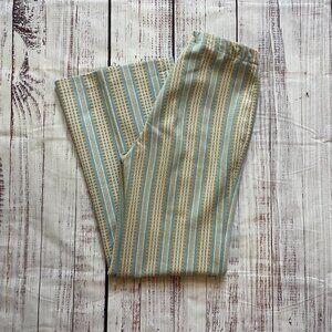 Vintage | Turquoise & Cream Wide Leg Pants | S